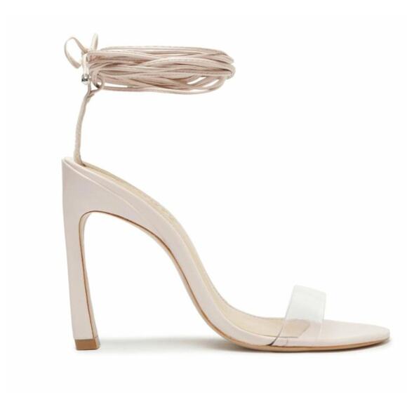 Schutz PInk Ankle Wrap Sandal SIZE 8 Jessie Gladiator Heel Leather $118 NEW - Picture 2 of 12